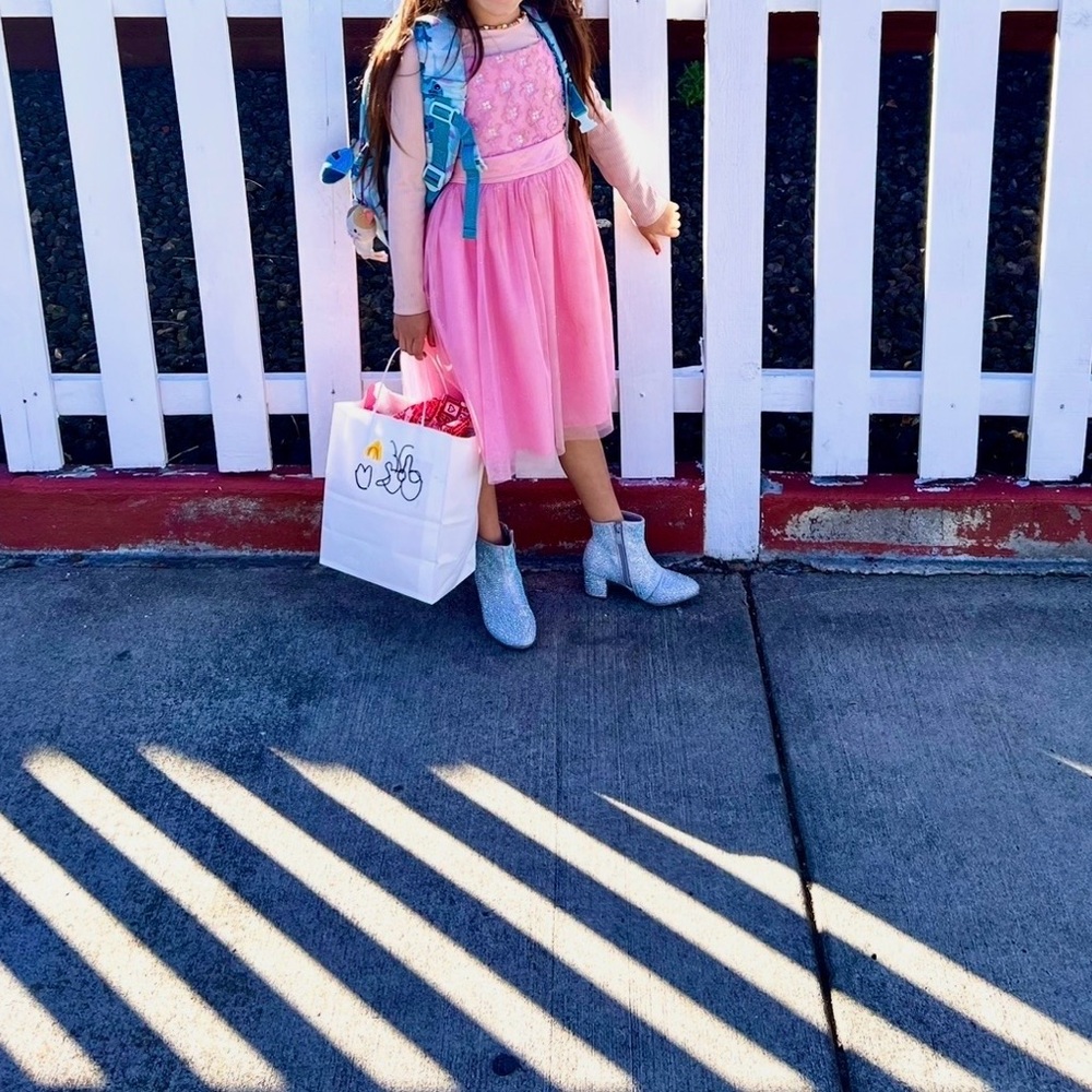 Pink Floral Embellished Dress